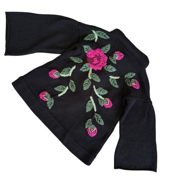 Kenzo Défilé Embroidered Floral Cardigan EU Chic Dark Feminine Whimsigoth knit - Picture 12 of 12